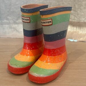Hunter Kids Multicolor Glitter Stripe Rain Boots